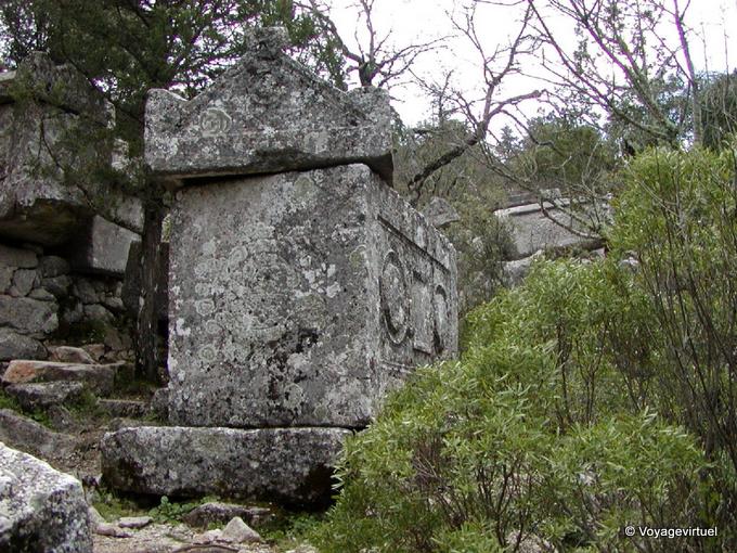 Open grave by looters, Termessos necropolis - Turkey