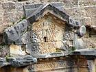 Apollo Bas-relief on a wall of the theater of Aspendos, Turkey.