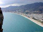 View of the beach from the fort, Alanya, Turkey.