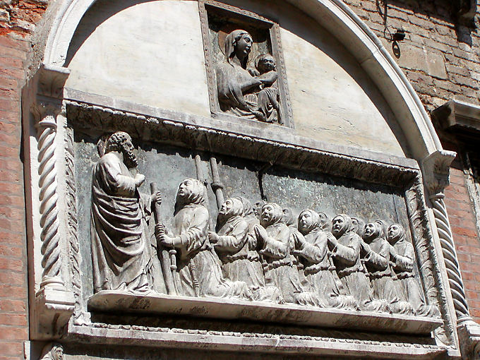 Religious bas-relief, Venice, Italy